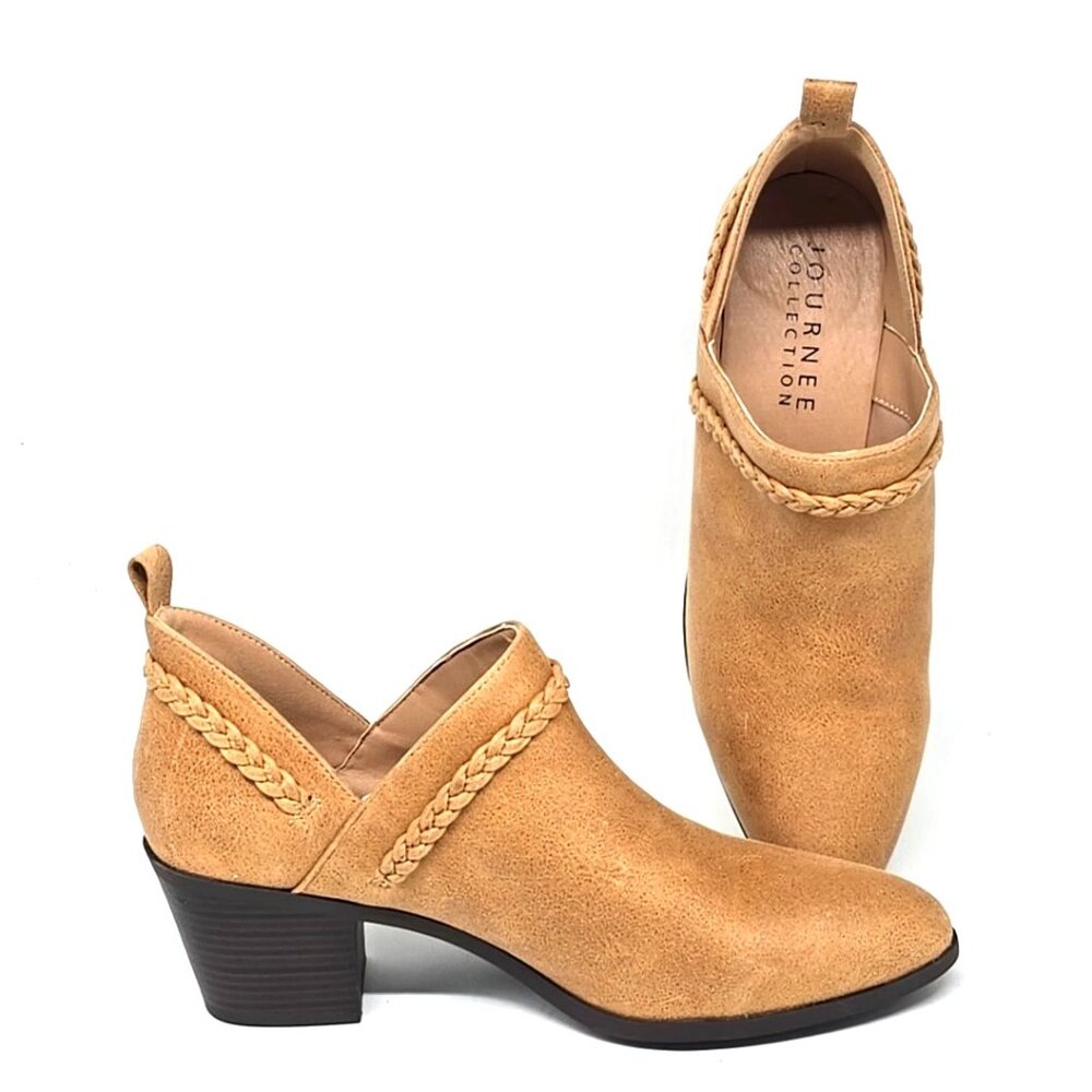 Journee Collection Sophie Brown Western Ankle Bootie Women's Size 9